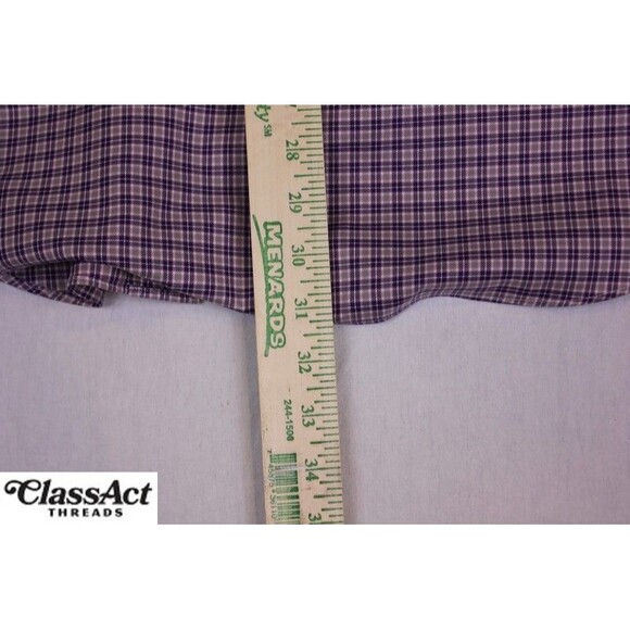 Brooks Brothers Shirt Mens Purple Plaid Button Down Non-Iron Supima Cotton Sz M - Picture 5 of 8